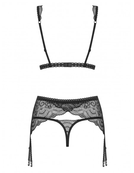 Komplet Bielizny Firella 3-Częściowy Czarny - Komplety bielizny erotycznej - 6