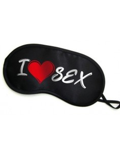 Maska- Opaska na oczy " I LOVE SEX" - Śmieszne gadżety, prezenty - 1