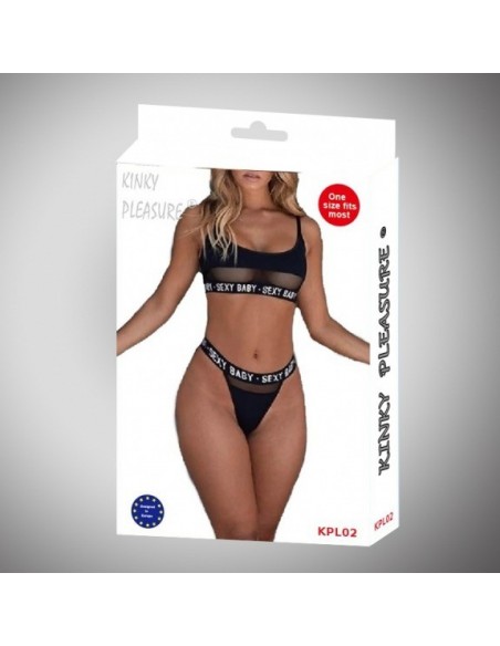Komplet bielizny Kinky Pleasure - Sexy Lingerie - Medium - Black Kpl02 - Komplety bielizny erotycznej - 1