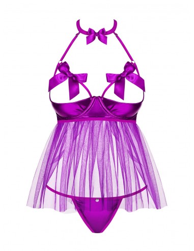 Delishya Babydoll I Stringi Fioletowa   - Babydoll - 5