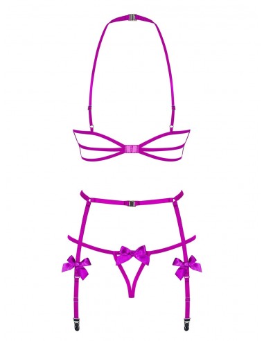 Komplet Bielizny Delishya 3-Częściowy Fioletowy - Komplety bielizny erotycznej - 6