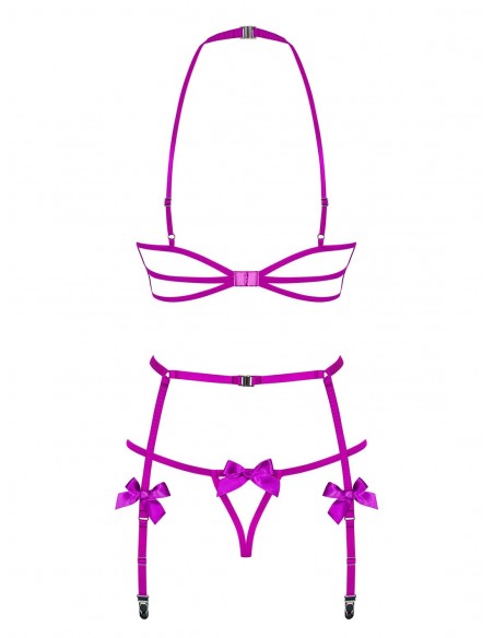 Komplet Bielizny Delishya 3-Częściowy Fioletowy - Komplety bielizny erotycznej - 6