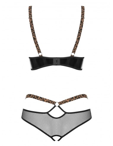 Komplet Bielizny Electricia 2-Częściowy Otwarty Czarny  S/M - Komplety bielizny erotycznej - 6