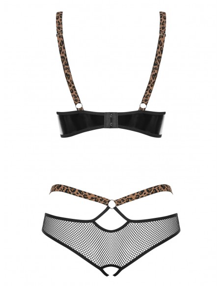 Komplet Bielizny Electricia 2-Częściowy Otwarty Czarny  S/M - Komplety bielizny erotycznej - 6