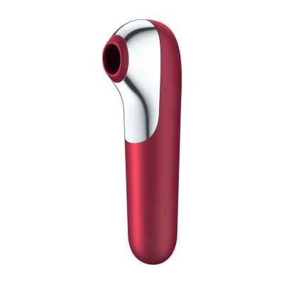 Wibrator stymulator Dual Love (różowy) - podwójna stymulacja łechtaczki i pochwy, 16 cm - 1