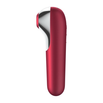 Wibrator stymulator Dual Love (różowy) - podwójna stymulacja łechtaczki i pochwy, 16 cm - 1 2