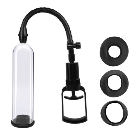 Pompka próżniowa Powerpump MAX 0.2 Black&Clear - ręczny mechanizm podciśnieniowy, przezroczysty cylinder ze skalą rozmiaru, sili - 1