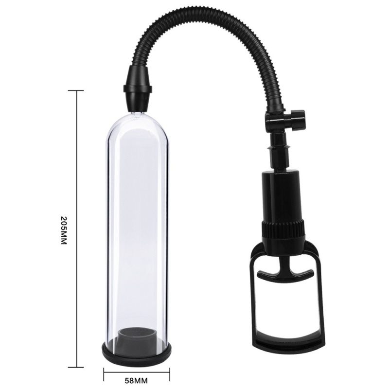 Pompka próżniowa Powerpump MAX 0.2 Black&Clear - ręczny mechanizm podciśnieniowy, przezroczysty cylinder ze skalą rozmiaru, sili - 3