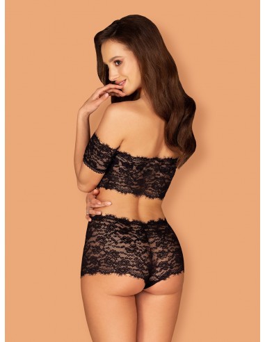 Komplet Bielizny Espanita 2-Częściowy Czarny  S/M - Komplety bielizny erotycznej - 4