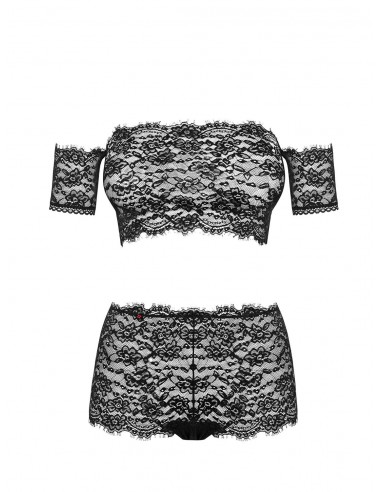 Komplet Bielizny Espanita 2-Częściowy Czarny  S/M - Komplety bielizny erotycznej - 5