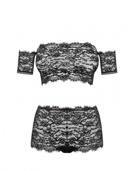 Komplet Bielizny Espanita 2-Częściowy Czarny  S/M - Komplety bielizny erotycznej - 5