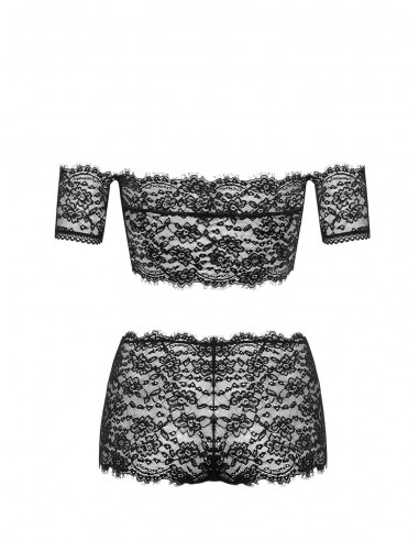 Komplet Bielizny Espanita 2-Częściowy Czarny  S/M - Komplety bielizny erotycznej - 6