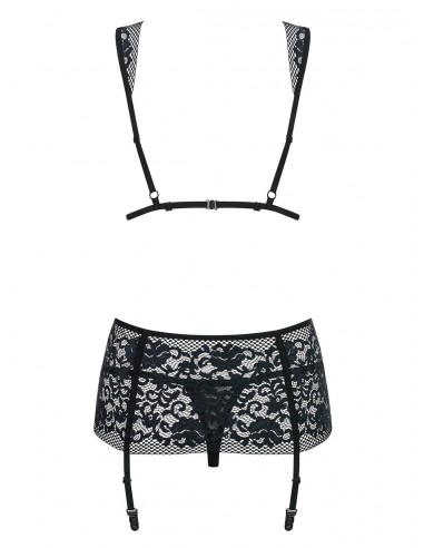 Komplet Bielizny Figurea 3-Częściowy Czarny - Komplety bielizny erotycznej - 6