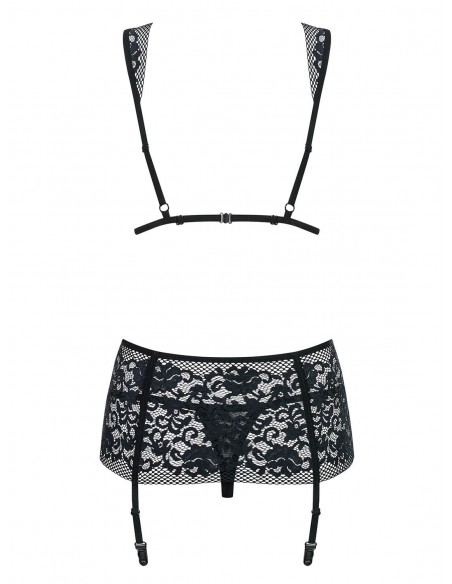 Komplet Bielizny Figurea 3-Częściowy Czarny - Komplety bielizny erotycznej - 6