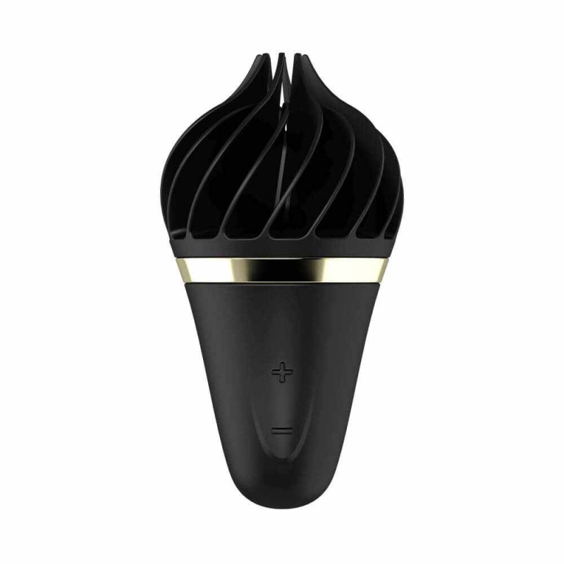 Satisfyer Sweet Treat (Black/Gold) - obrotowy stymulator łechtaczki z silikonem medycznym, długość 10,4 cm - 1