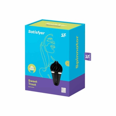 Satisfyer Sweet Treat (Black/Gold) - obrotowy stymulator łechtaczki z silikonem medycznym, długość 10,4 cm - 1 2