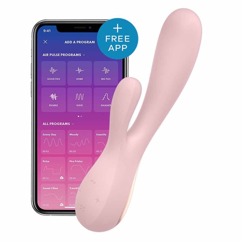 Wibrator króliczek Mono Flex - elastyczny silikon, 2 silniki, podwójna stymulacja, 20,4 cm - 2