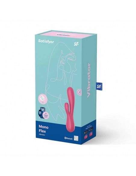 Sterowany Telefonem Wibrator Mono Flex Red - Wibratory Króliczki - 4