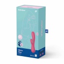 Wibrator typu króliczek Mono Flex Red - podwójny silnik, silikon + ABS, 20,4 cm - 4
