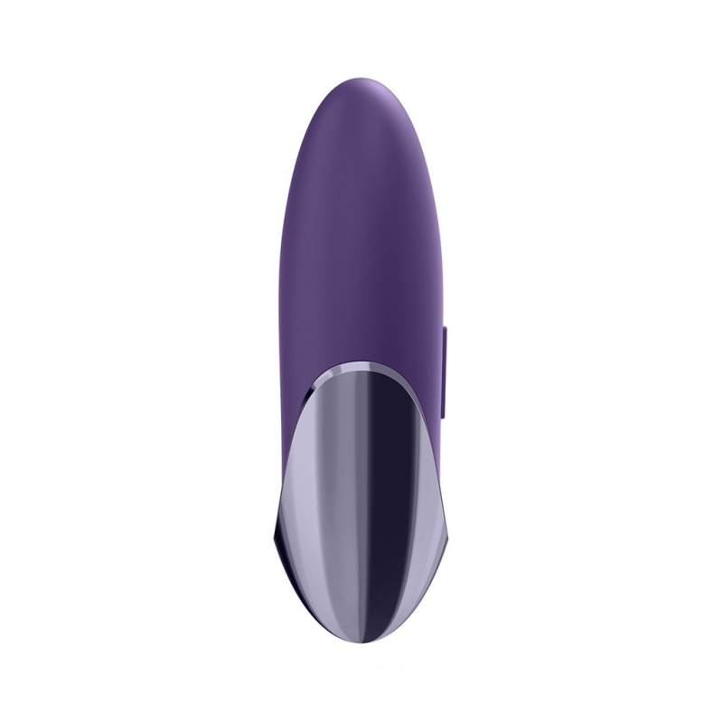 Wibrator łechtaczkowy Purple Pleasure Lay-on z silikonu medycznego, 15 trybów wibracji, 95 × 45 × 29 mm - 3