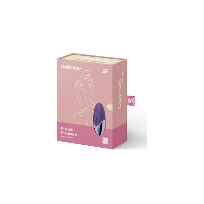 Wibrator łechtaczkowy Purple Pleasure Lay-on z silikonu medycznego, 15 trybów wibracji, 95 × 45 × 29 mm - 4