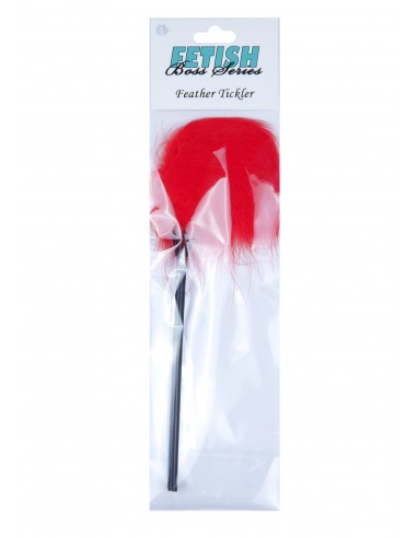 Piórko Do Łaskotania Feather Tickler Red - Boss Series Fetish - Piórka do łaskotania - 2