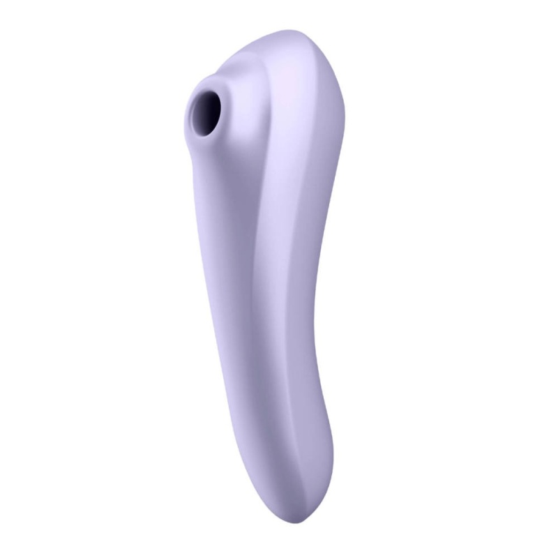 Dual Pleasure (Mauve) - stymulator łechtaczki Air Pulse z wibratorem punktu G, 2 silniki, 17,95 cm - 1
