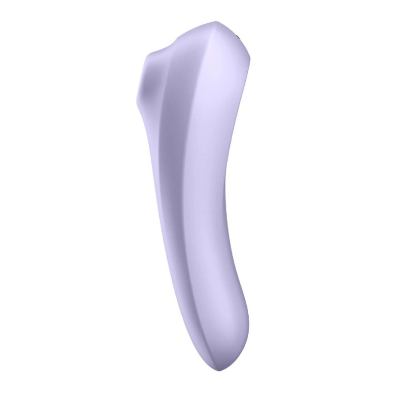 Dual Pleasure (Mauve) - stymulator łechtaczki Air Pulse z wibratorem punktu G, 2 silniki, 17,95 cm - 2