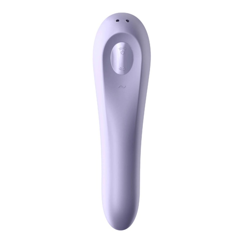 Dual Pleasure (Mauve) - stymulator łechtaczki Air Pulse z wibratorem punktu G, 2 silniki, 17,95 cm - 3