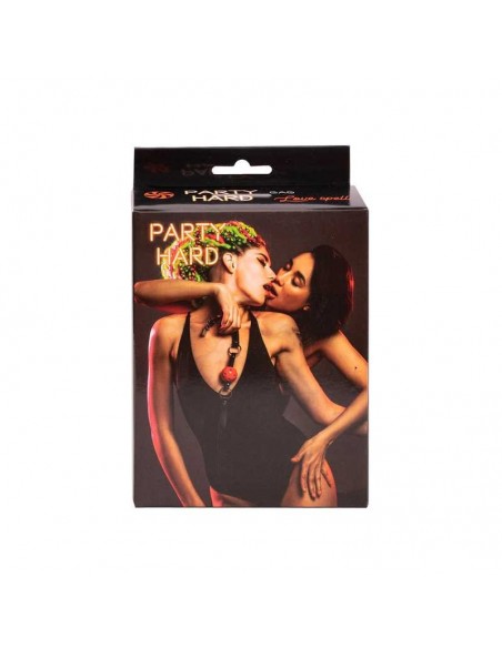 Knebel Gag Party Hard Love Spell Red - Kneble do ust - 5
