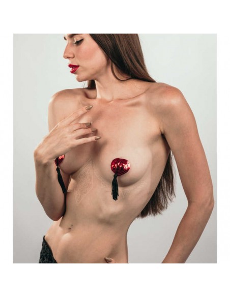Naklejki na sutki, nasutniki Pasties Burlesque Gipsy Red - Nasutniki - 3