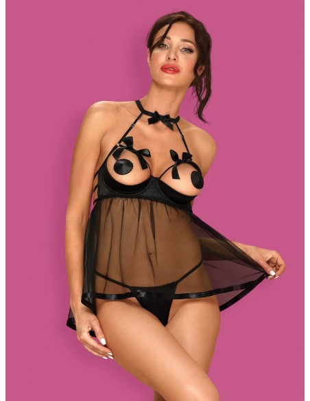 Delishya Babydoll I Stringi Czarna   - Babydoll - 3