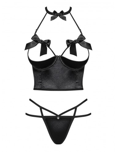 Komplet Bielizny Delishya 2-Częściowy Czarny  S/M - Komplety bielizny erotycznej - 5