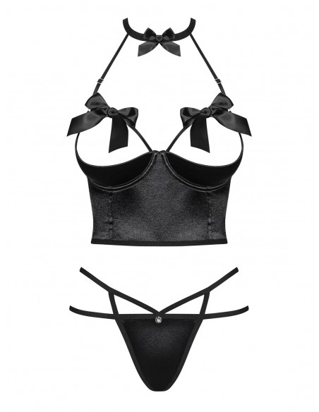 Komplet Bielizny Delishya 2-Częściowy Czarny  S/M - Komplety bielizny erotycznej - 5