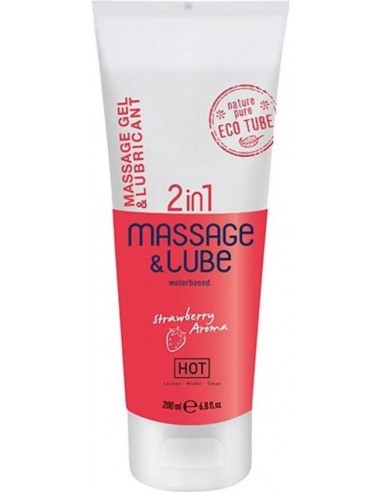 Żel do masażu i stosunku Strawberry 200 ml - Olejki i żele do masażu - 1