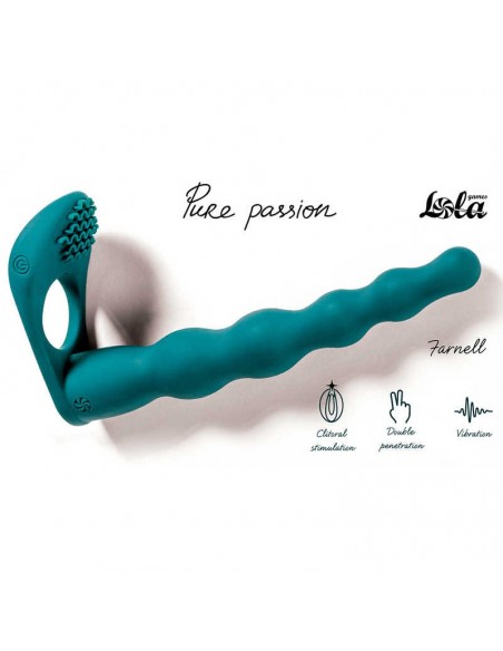 Strapon Z Wibracjami Pure Passion Farnell Green - Strap-ony, dilda na pasku z wibracją - 1