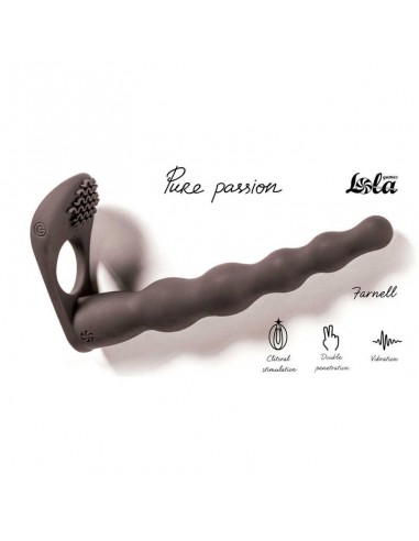 Strapon Z Wibracjami Pure Passion Farnell Black - Strap-ony, dilda na pasku z wibracją - 1