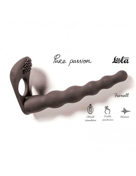 Strapon Z Wibracjami Pure Passion Farnell Black - Strap-ony, dilda na pasku z wibracją - 1