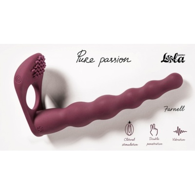 Strapon Z Wibracjami Pure Passion Farnell Wine Czerwony - 1