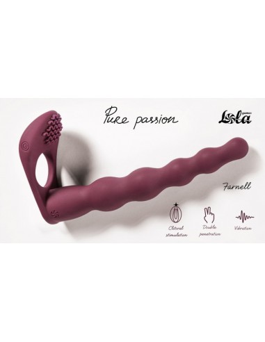 Strapon Z Wibracjami Pure Passion Farnell Wine Red - Strap-ony, dilda na pasku z wibracją - 1