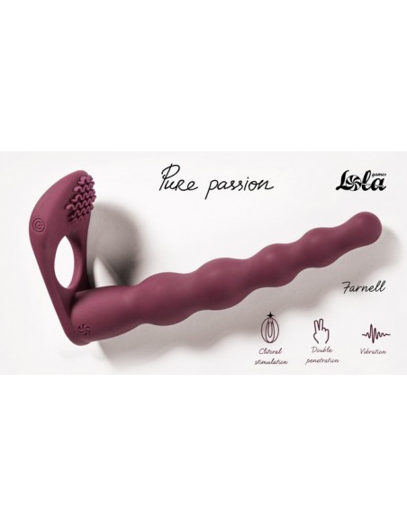 Strapon Z Wibracjami Pure Passion Farnell Wine Red - Strap-ony, dilda na pasku z wibracją - 1