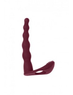 Strapon Z Wibracjami Pure Passion Farnell Wine Red - Strap-ony, dilda na pasku z wibracją - 1 2