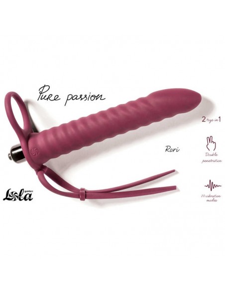Strapon Z Wibracjami Pure Passion Rori Wine Red - Strap-ony, dilda na pasku z wibracją - 1