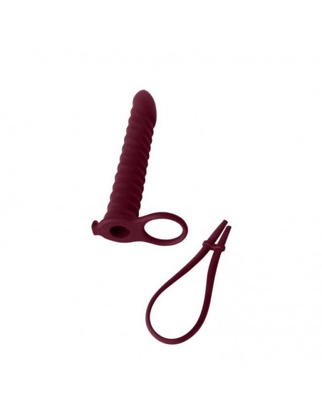 Strapon Z Wibracjami Pure Passion Rori Wine Red - Strap-ony, dilda na pasku z wibracją - 4