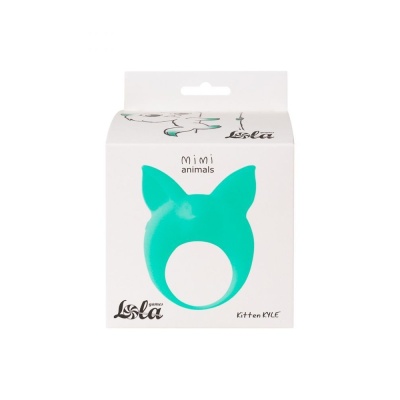 Pierścień wibracyjny na prącie Animals Kitten Kyle Green - hipoalergiczny silikon, 1 tryb wibracji, średnica wewnętrzna 3,5 cm - 1 2
