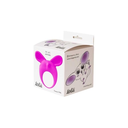 Pierścień wibracyjny MiMi Animals Fennec Phil Purple - silikonowy pierścień z pociskiem, średnica wewnętrzna 3,5 cm - 3