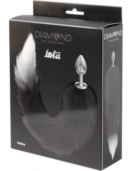 Korek analny Butt Plug Diamond Galaxy Black - Korki analne z ogonkiem - 4