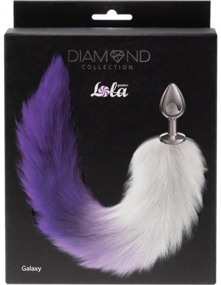 Korek analny Butt Plug Diamond Galaxy Purple - Korki analne z ogonkiem - 4