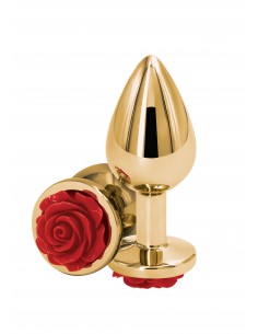 Korek analny Butt Plug ROSE Złoty M - Korki i Kulki Analne - 1