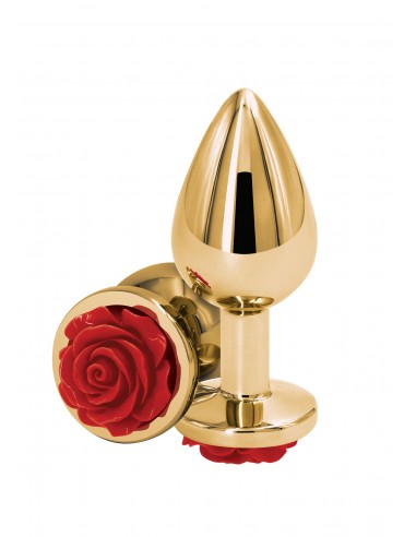 Korek analny Butt Plug ROSE Złoty M - Korki i Kulki Analne - 1